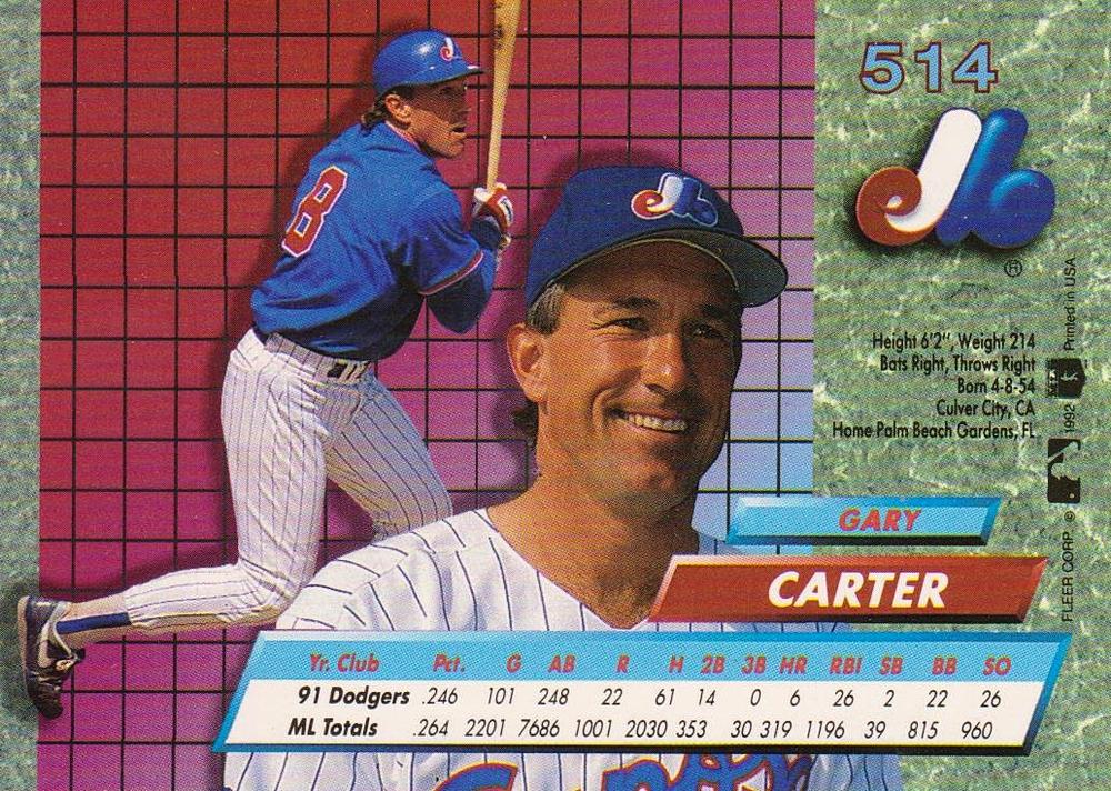 Gary Carter  baseball card collectible - Main Image 2