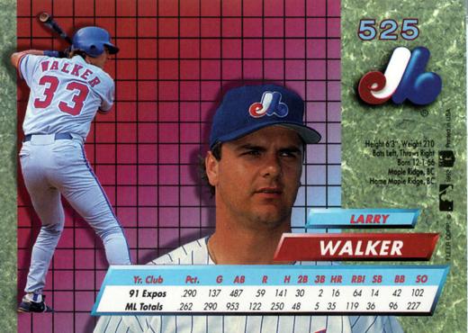 Larry Walker  baseball card collectible - Main Image 2