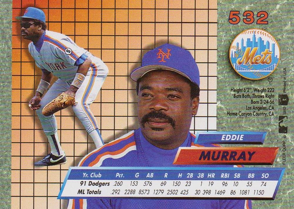 Eddie Murray  baseball card collectible - Main Image 2