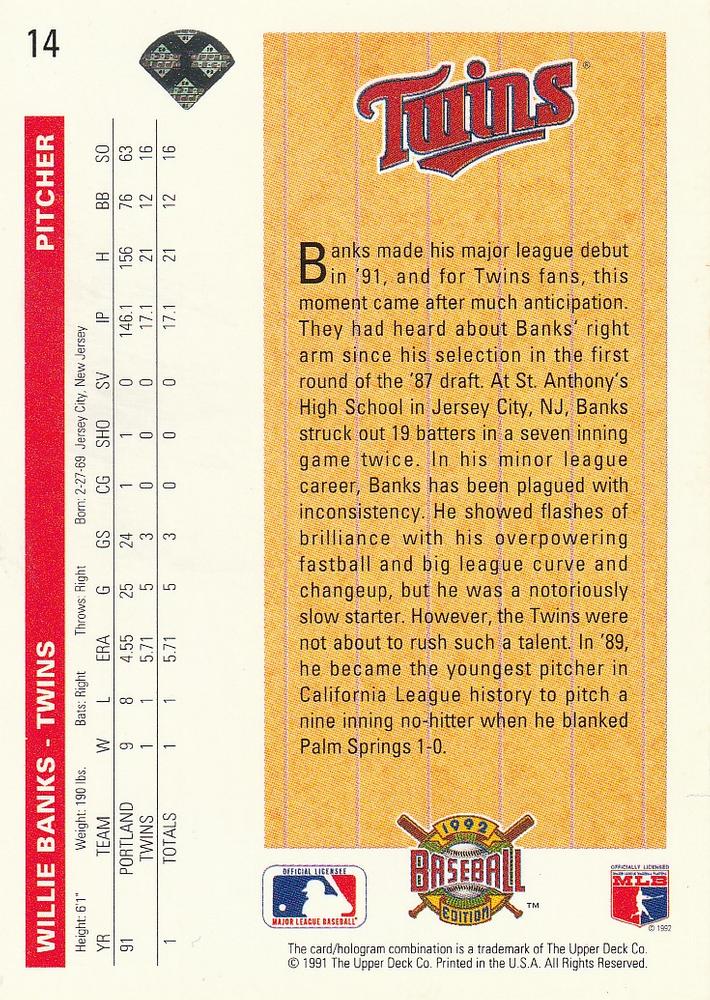 Willie Banks  baseball card collectible - Main Image 2