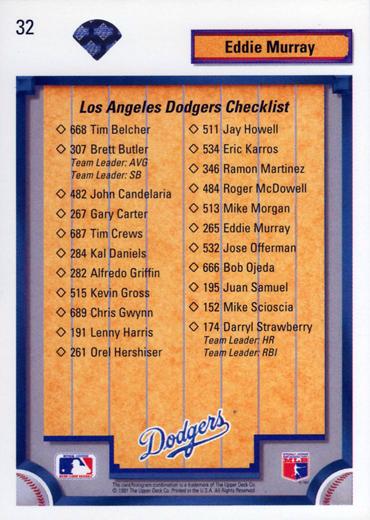 Eddie Murray  baseball card collectible - Main Image 2