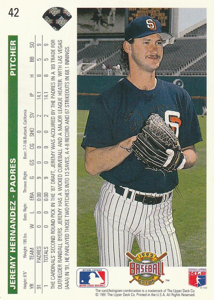 Jeremy Hernandez  baseball card collectible - Main Image 2