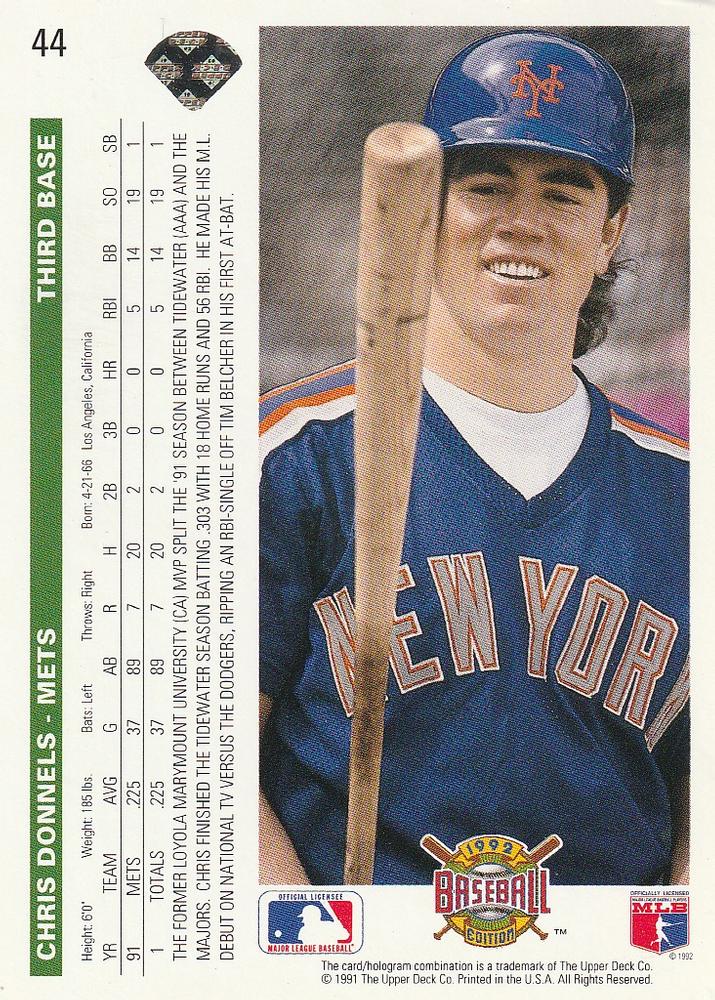 Chris Donnels  baseball card collectible - Main Image 2