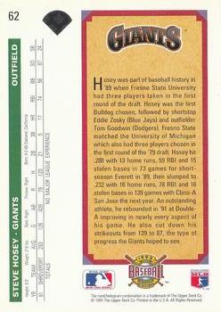 Steve Hosey  baseball card collectible - Main Image 2