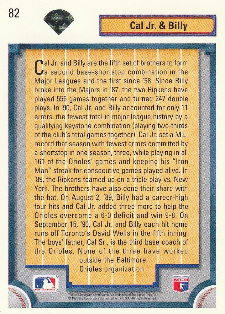 Cal Jr. & Billy  baseball card collectible - Main Image 2