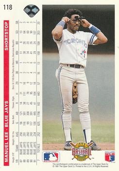 Manuel Lee  baseball card collectible - Main Image 2