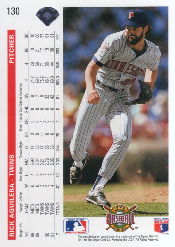 Rick Aguilera  baseball card collectible - Main Image 2
