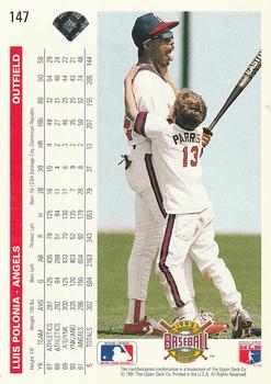 Luis Polonia  baseball card collectible - Main Image 2