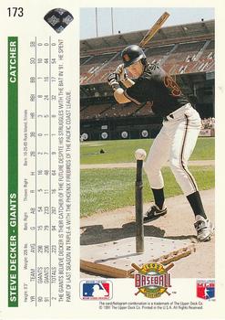 Steve Decker  baseball card collectible - Main Image 2