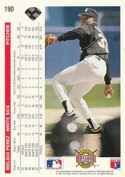 Melido Perez  baseball card collectible - Main Image 2