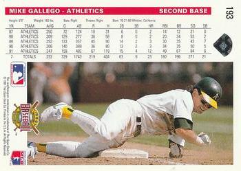 Mike Gallego  baseball card collectible - Main Image 2