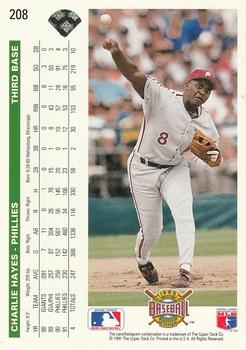 Charlie Hayes  baseball card collectible - Main Image 2