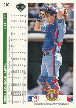 Mike Fitzgerald  baseball card collectible - Main Image 2