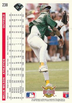 Willie Wilson  baseball card collectible - Main Image 2