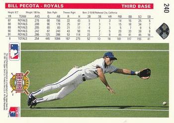 Bill Pecota  baseball card collectible - Main Image 2