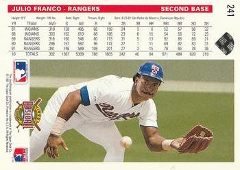 Julio Franco  baseball card collectible - Main Image 2