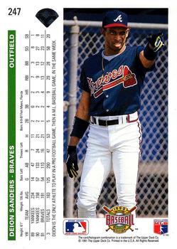 Deion Sanders  baseball card collectible - Main Image 2