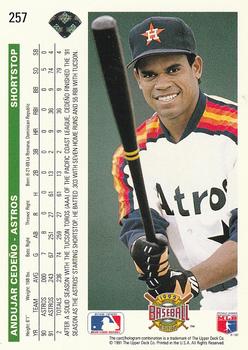 Andujar Cedeno  baseball card collectible - Main Image 2
