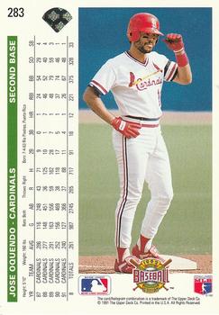 Jose Oquendo  baseball card collectible - Main Image 2