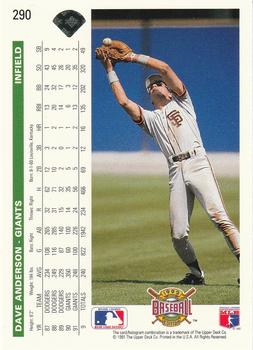 Dave Anderson  baseball card collectible - Main Image 2