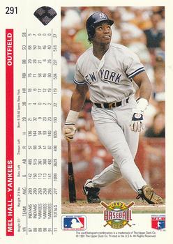 Mel Hall  baseball card collectible - Main Image 2