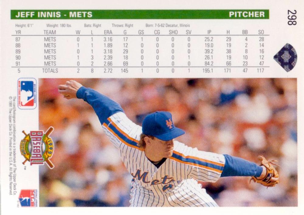 Jeff Innis  baseball card collectible - Main Image 2