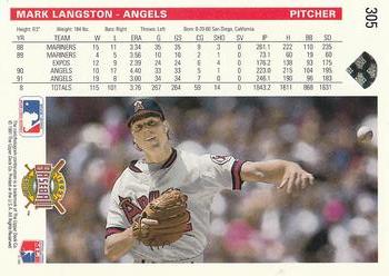 Mark Langston  baseball card collectible - Main Image 2