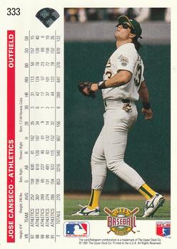 Jose Canseco  baseball card collectible - Main Image 2