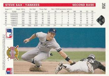 Steve Sax  baseball card collectible - Main Image 2