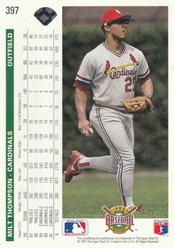 Milt Thompson  baseball card collectible - Main Image 2