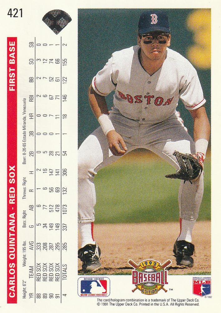 Carlos Quintana  baseball card collectible - Main Image 2