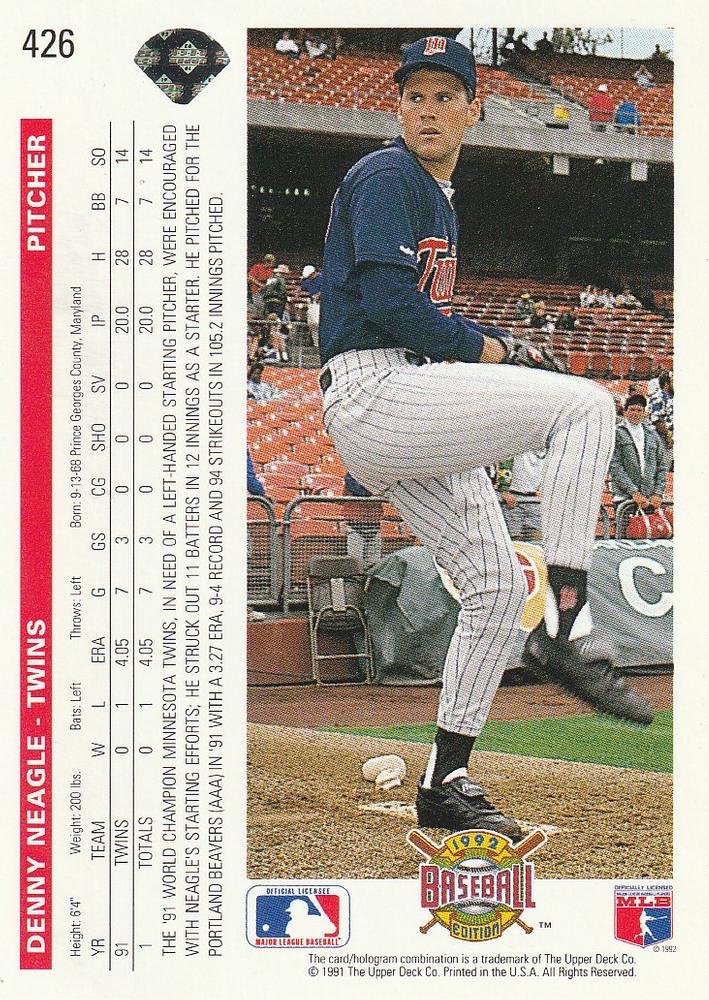Denny Neagle  baseball card collectible - Main Image 2