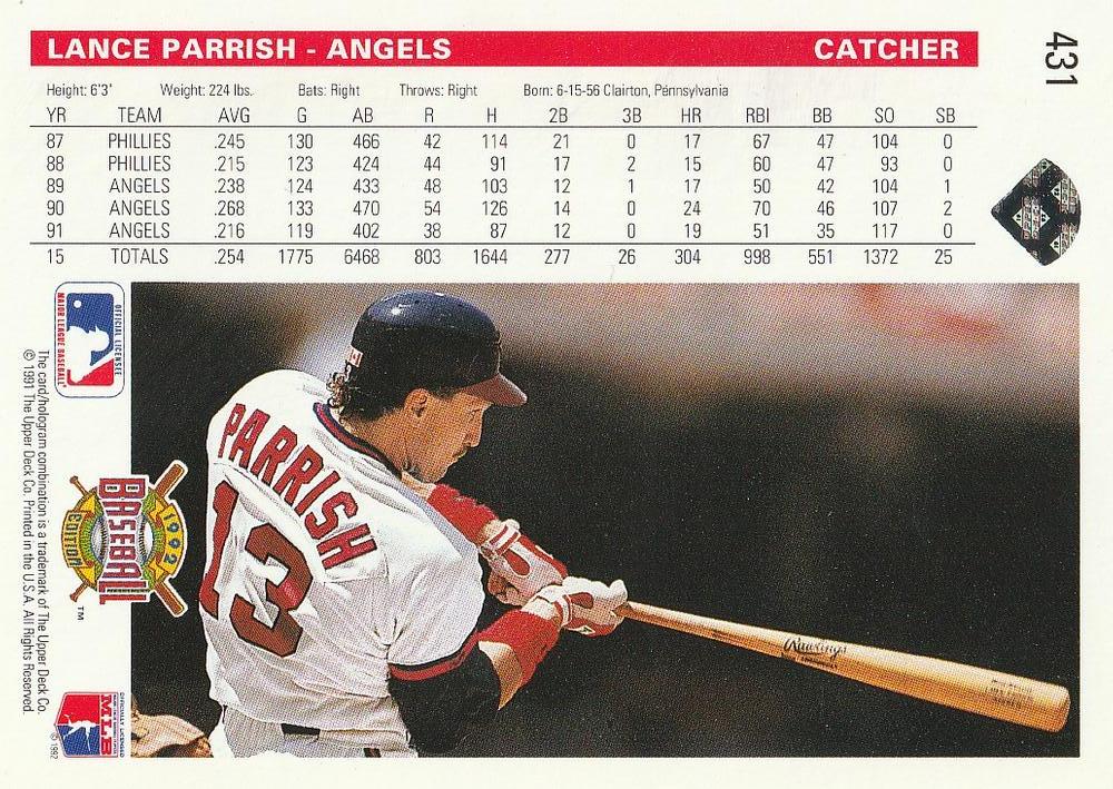 Lance Parrish  baseball card collectible - Main Image 2