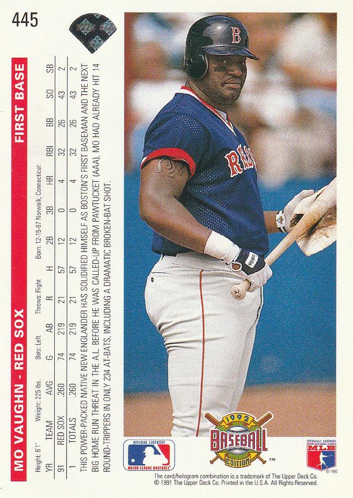 Mo Vaughn  baseball card collectible - Main Image 2