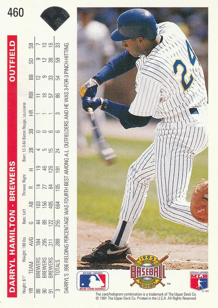 Darryl Hamilton  baseball card collectible - Main Image 2