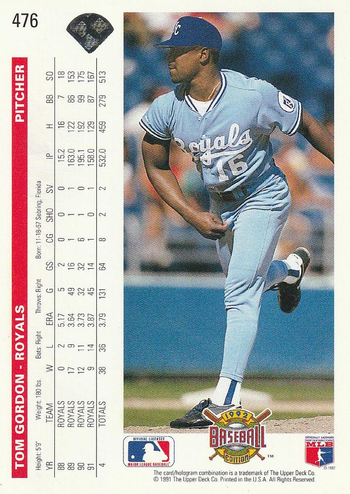 Tom Gordon  baseball card collectible - Main Image 2