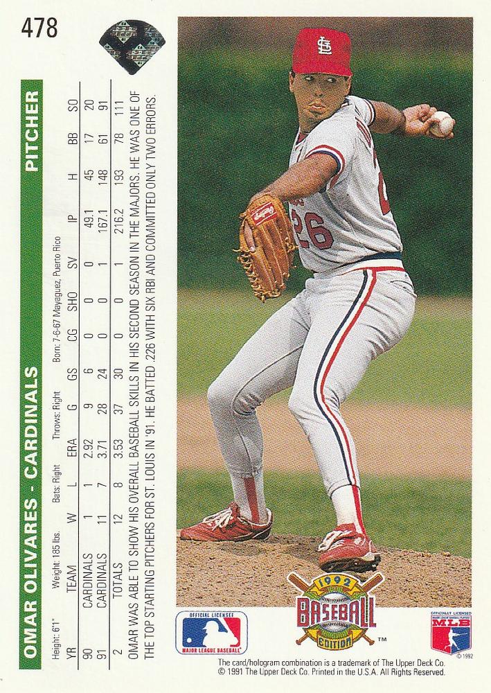 Omar Olivares  baseball card collectible - Main Image 2