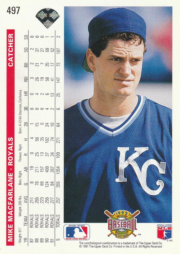 Mike Macfarlane  baseball card collectible - Main Image 2