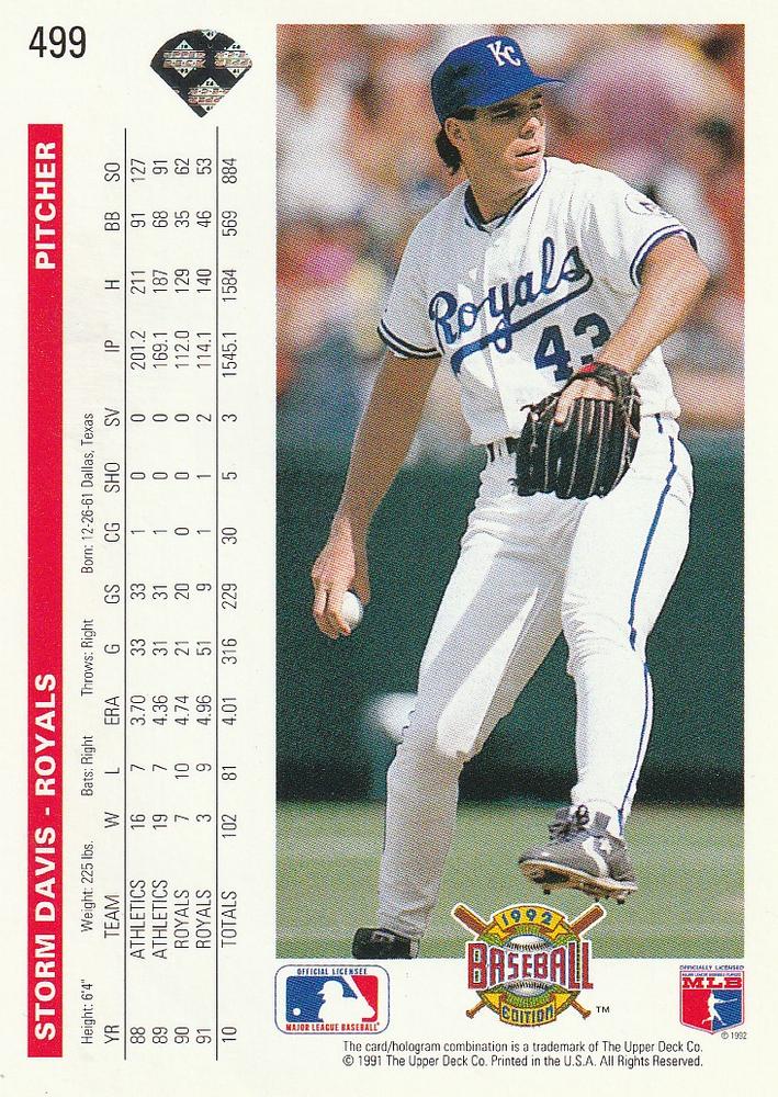 Storm Davis  baseball card collectible - Main Image 2