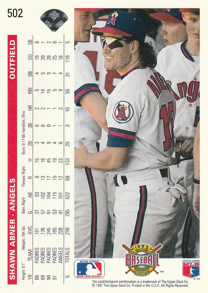 Shawn Abner  baseball card collectible - Main Image 2