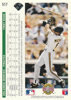 Orlando Merced  baseball card collectible - Main Image 2