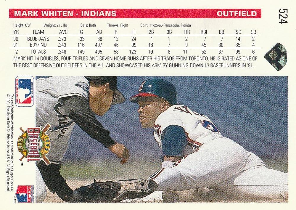 Mark Whiten  baseball card collectible - Main Image 2