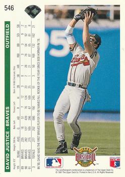 David Justice  baseball card collectible - Main Image 2