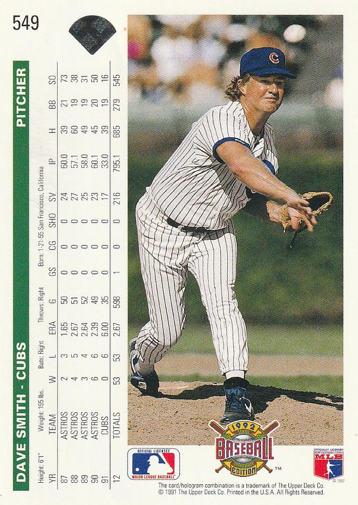 Dave Smith  baseball card collectible - Main Image 2