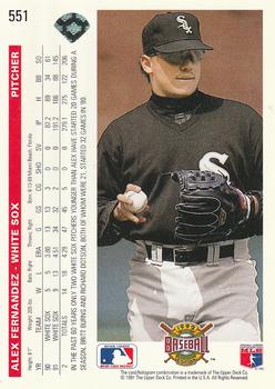 Alex Fernandez  baseball card collectible - Main Image 2