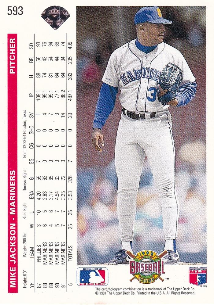 Mike Jackson  baseball card collectible - Main Image 2