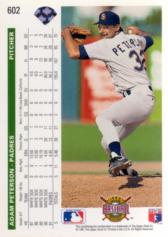 Adam Peterson  baseball card collectible - Main Image 2