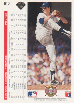 Lee Guetterman  baseball card collectible - Main Image 2