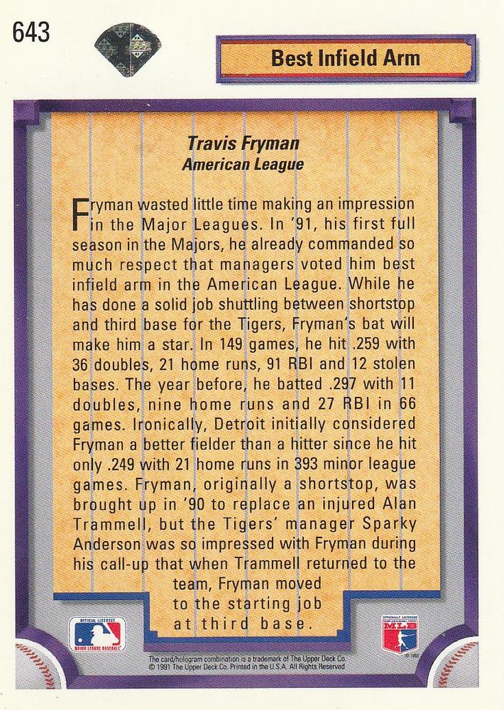 Travis Fryman  baseball card collectible - Main Image 2