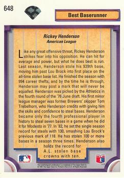 Rickey Henderson  baseball card collectible - Main Image 2